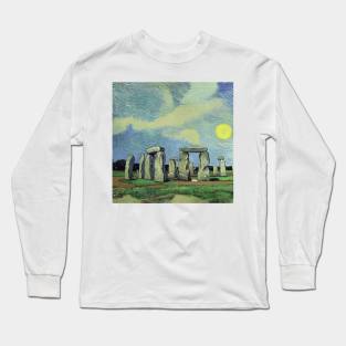 Stonehenge in Van Gogh's style Long Sleeve T-Shirt